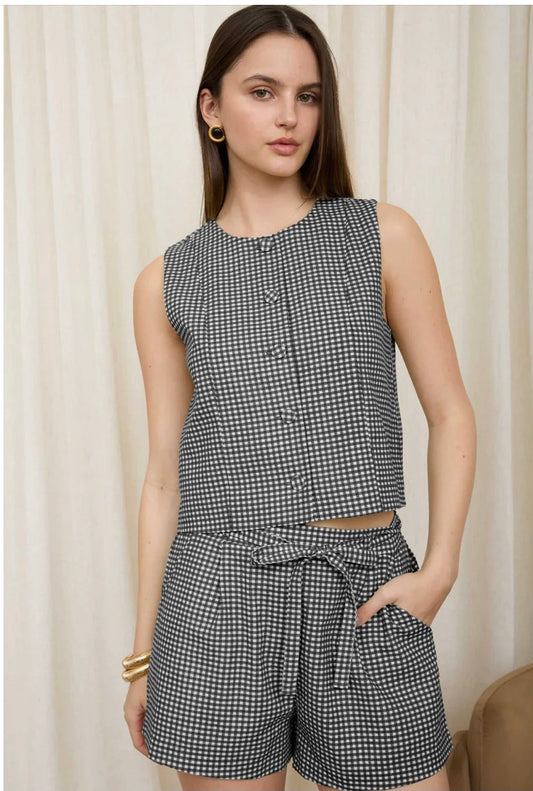 Lila Plaid Top