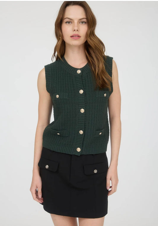 Addisyn Sweater Vest- Hunter Green