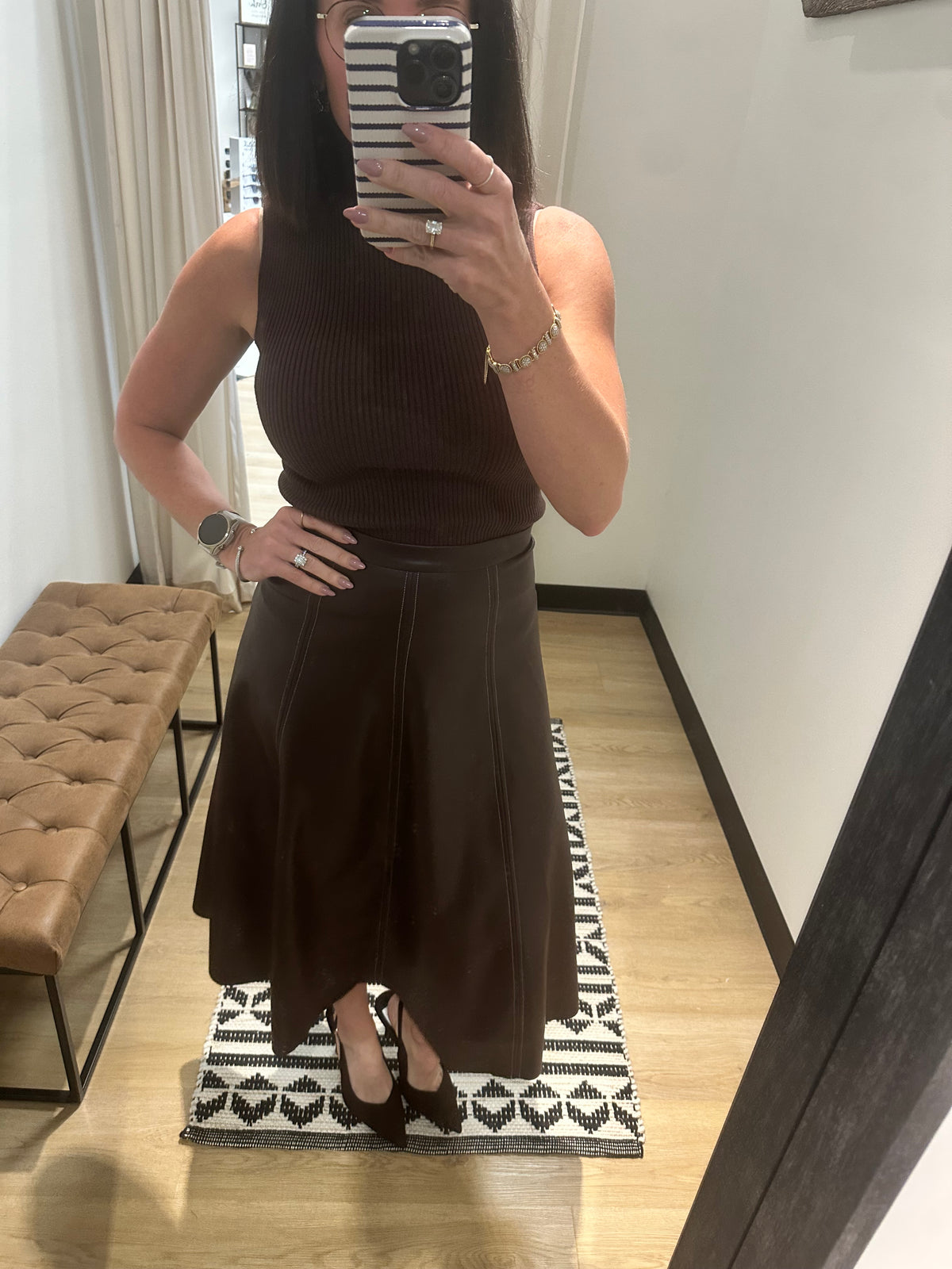 Saylor A-Line Skirt Burgundy
