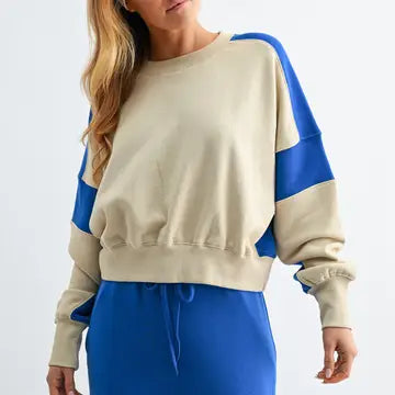 Contrast Cropped Sweatshirt