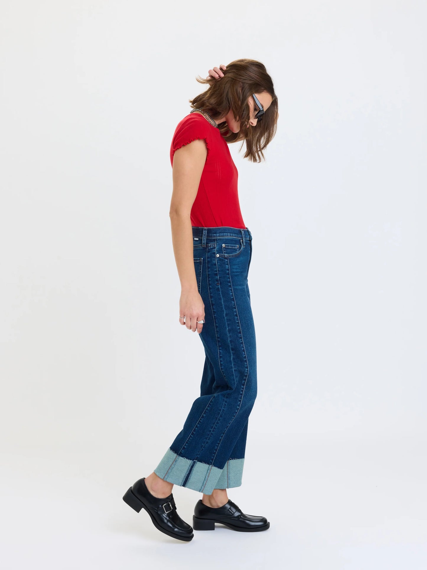 Pleaser High Rise Wide Ankle in Slow Motion