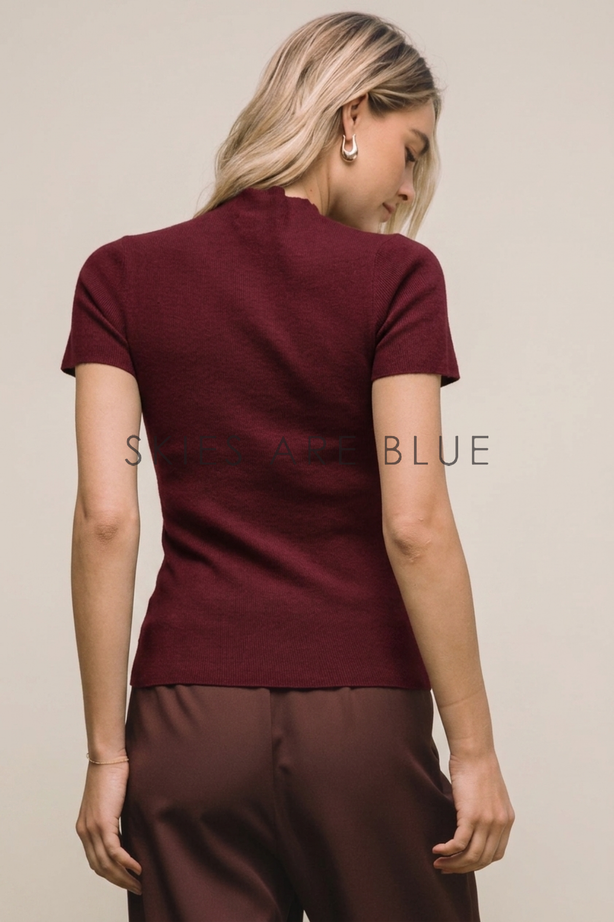 McKenna Short Sleeve Sweater Burgundy