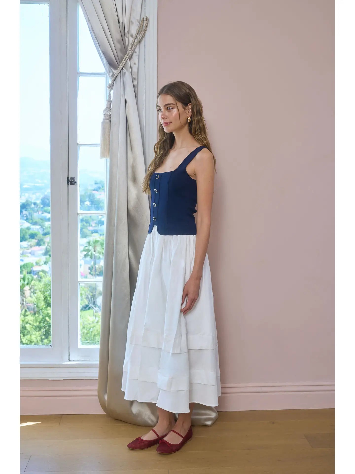 Carolyn MIDI Dress- Navy