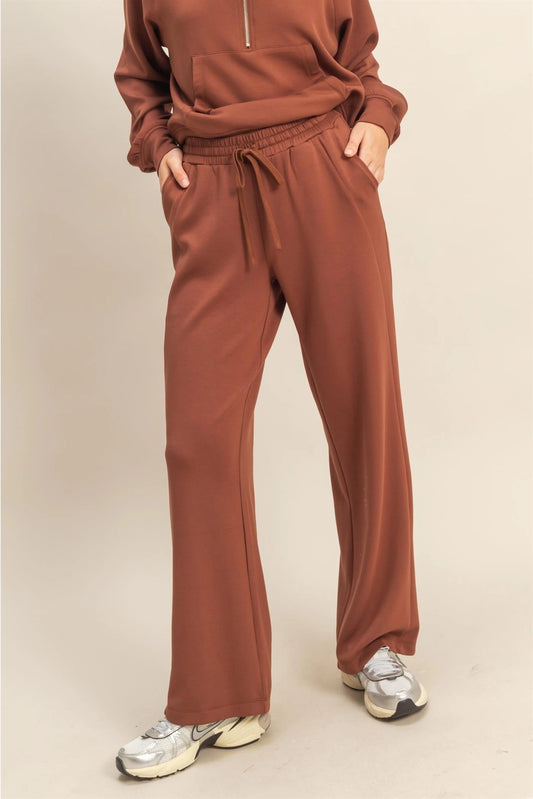 Elliott Scuba High Waist Pant- Chestnut