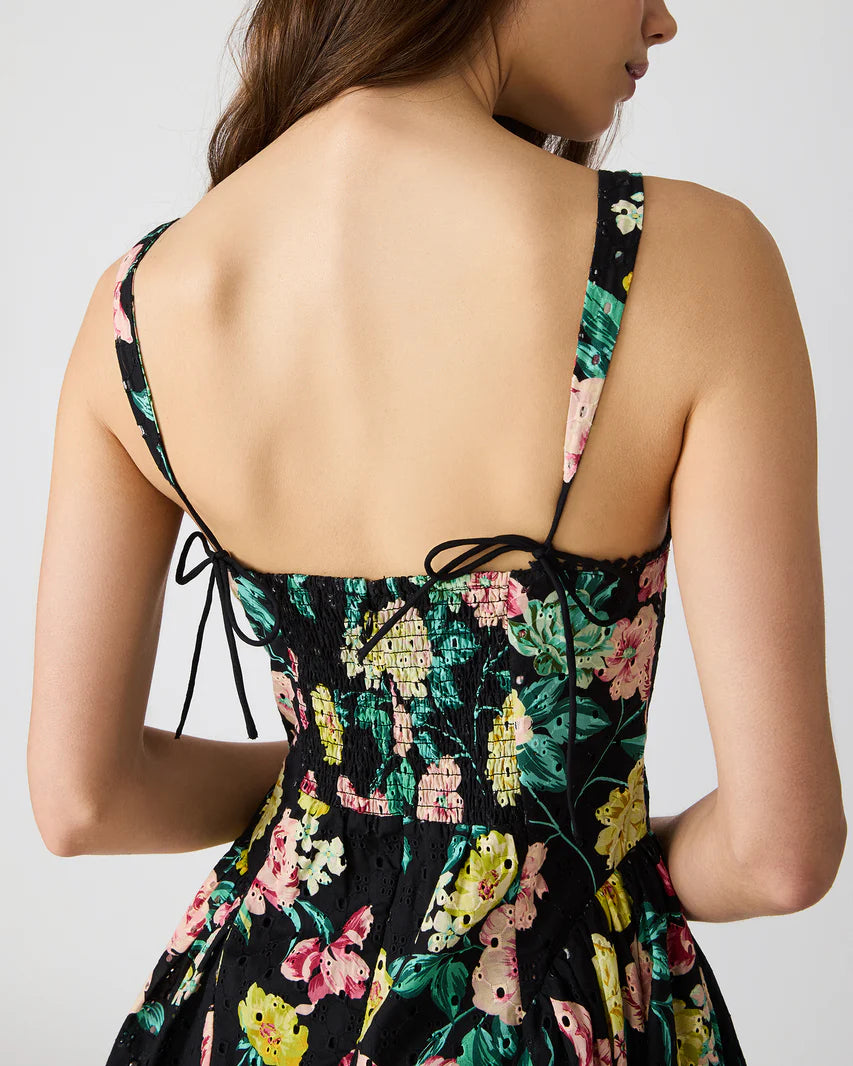 Olympia Dress Black Ditsy