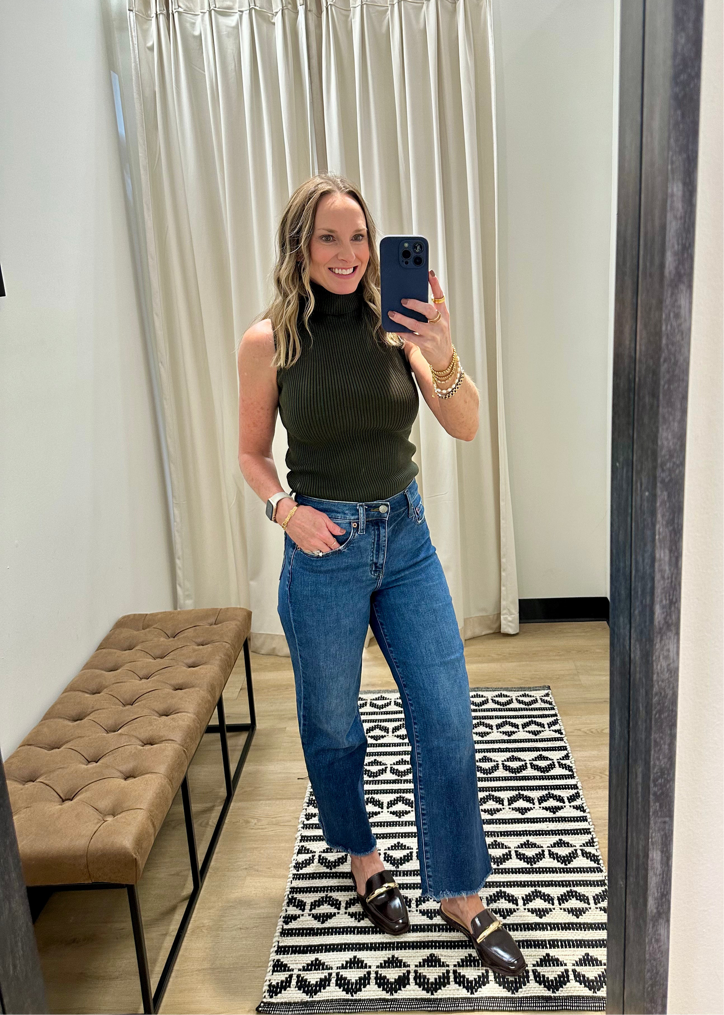 Mercy Sleeveless Turtleneck Tank- Military