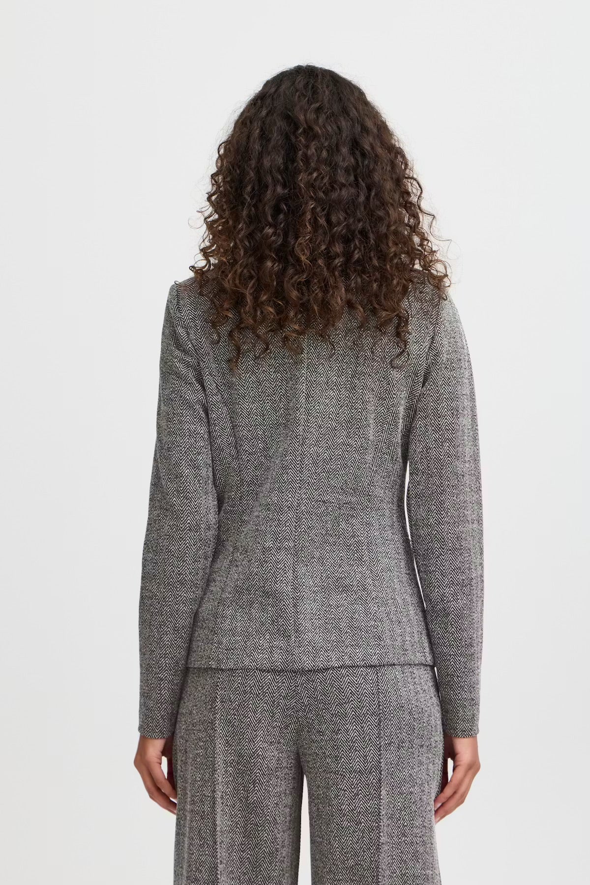 Kate Blazer- Black Herringbone