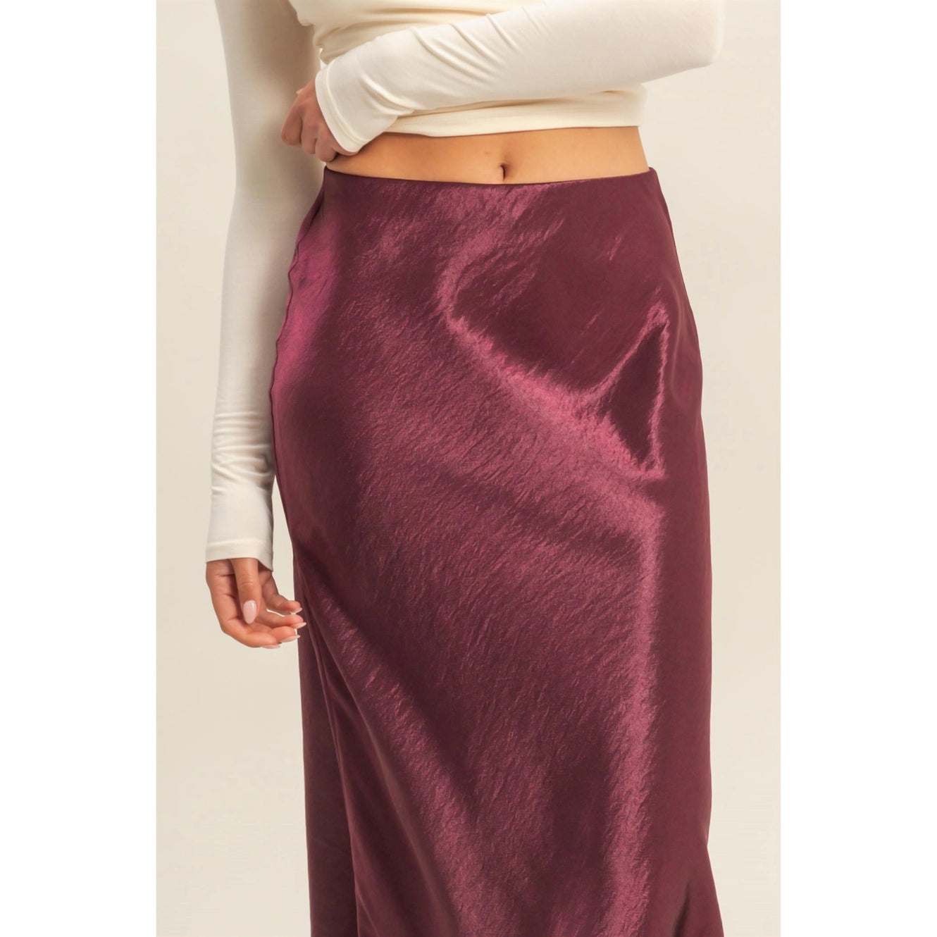 Lilian Satin A-Line Skirt