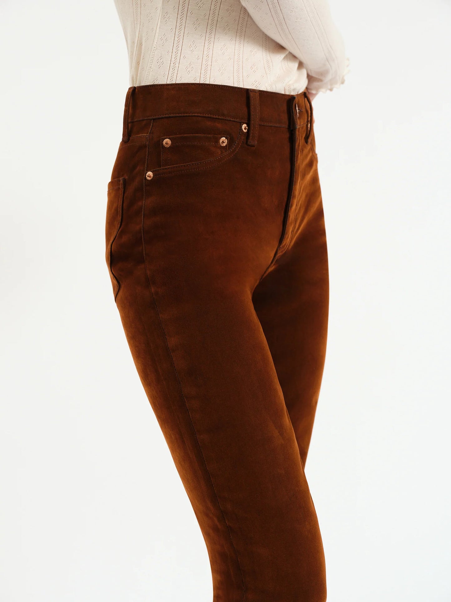 Smarty Pants High Rise Slim in Cognac