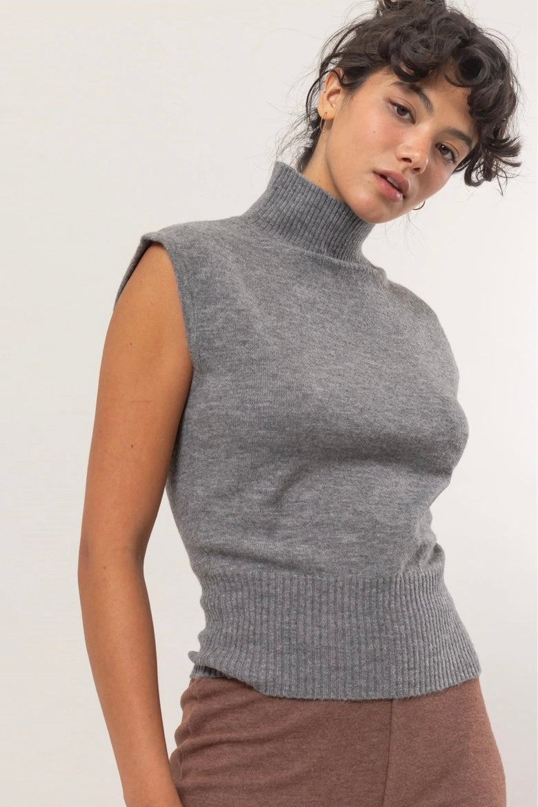 Josie Hi-Neck Sleeveless Sweater