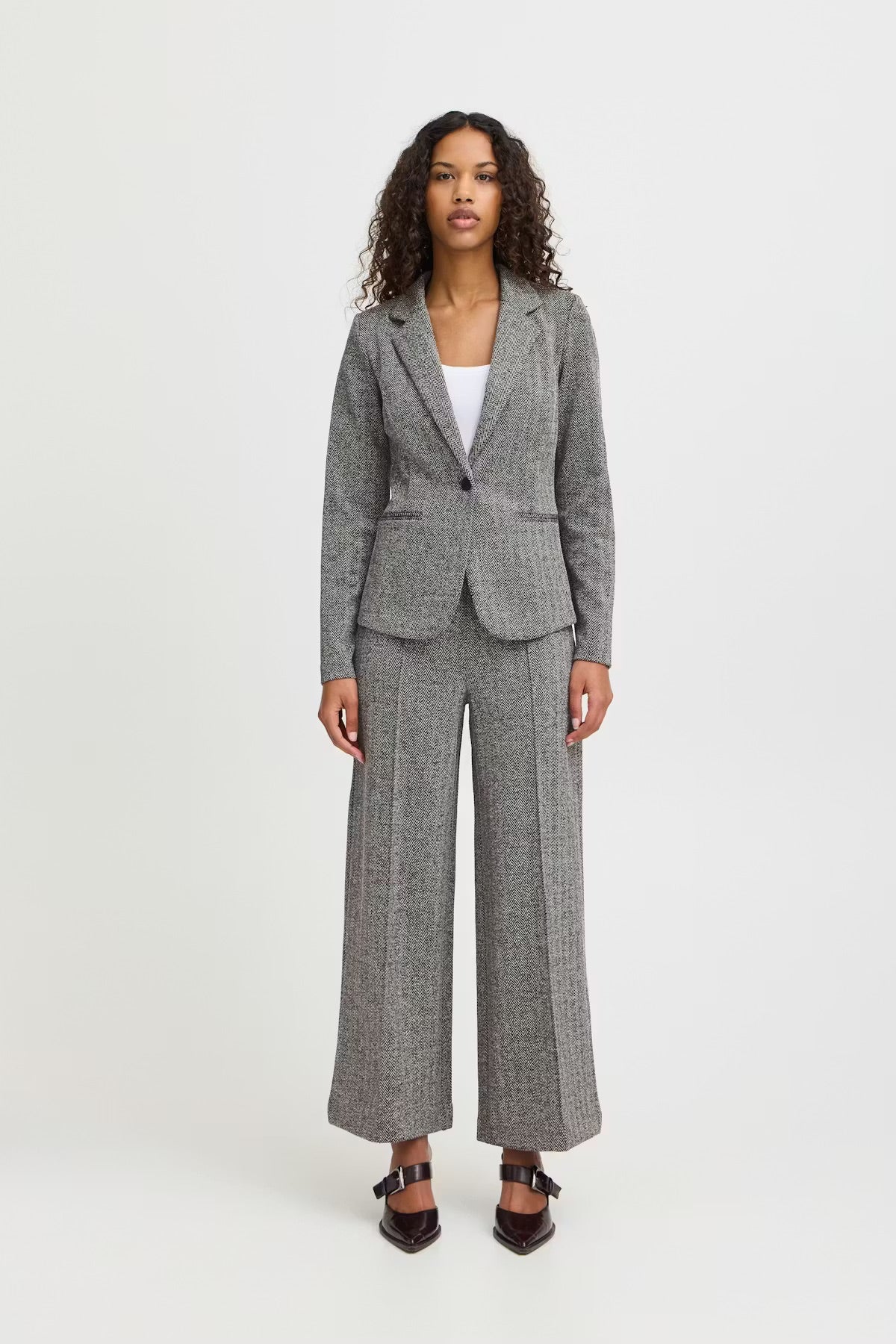 Kate Blazer- Black Herringbone