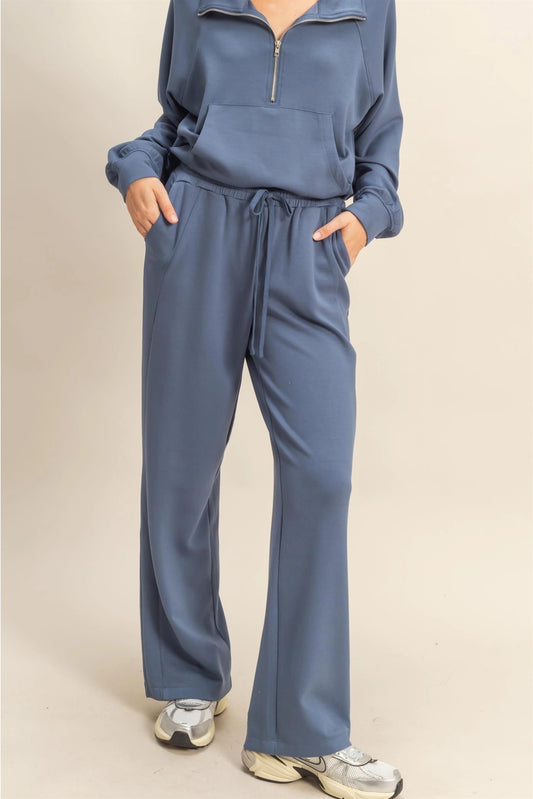 Elliott Scuba High Waist Pant- Dusty Navy
