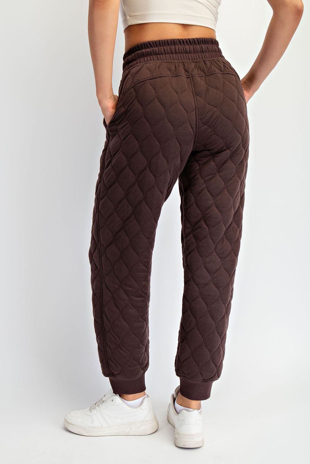 Lucy Quilted Jogger Pant- Espresso