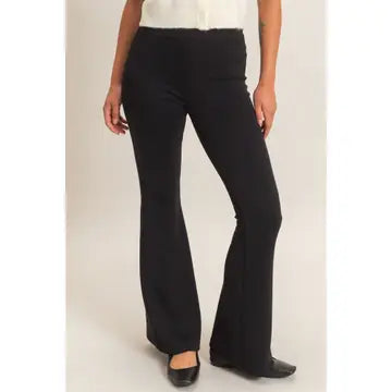 Tinley Flared Elastic Waist Pant-Black