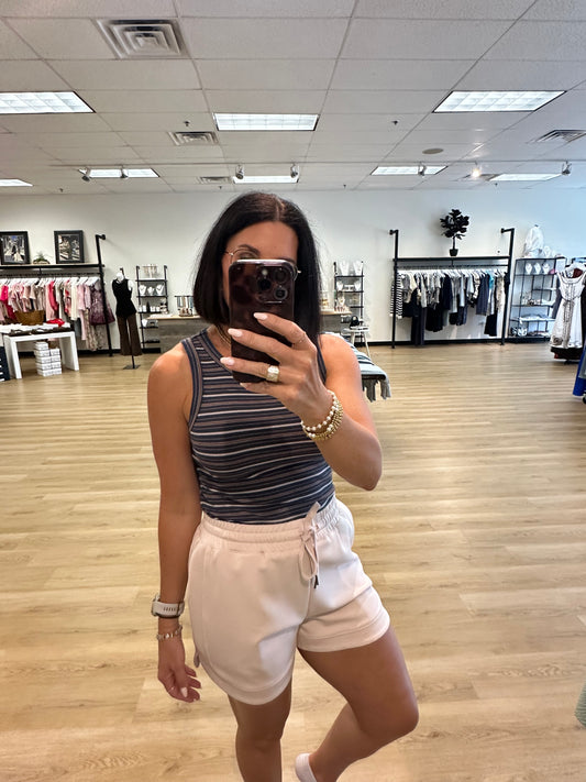 Edlin Tank- Navy Stripe