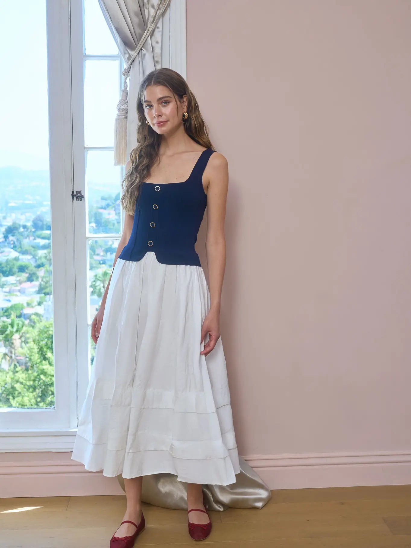 Carolyn MIDI Dress- Navy