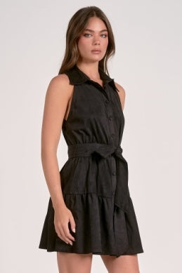 Audrina Suede Halter Dress