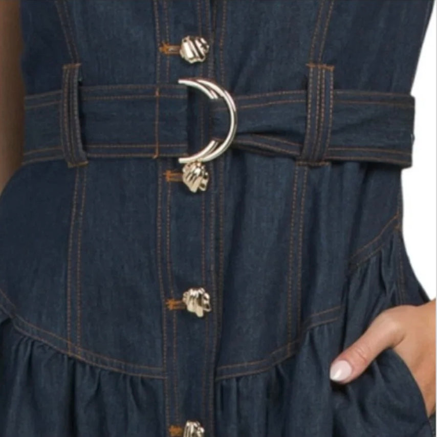 Natalie Belted Denim Dress