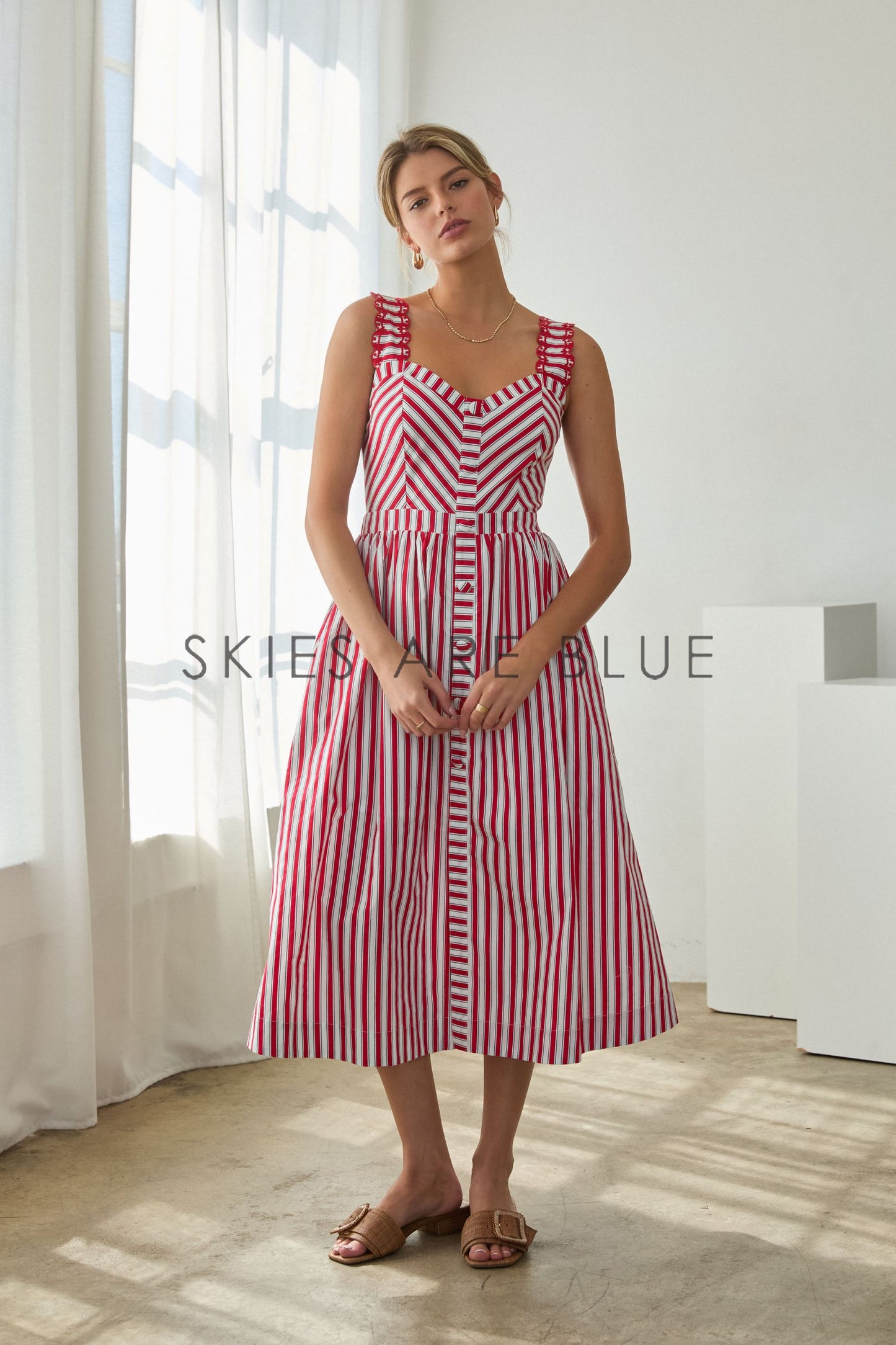 Abby Striped MIDI Dress