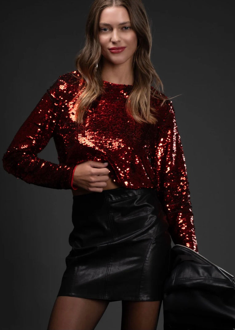 Nova Sequin Long Sleeve Top