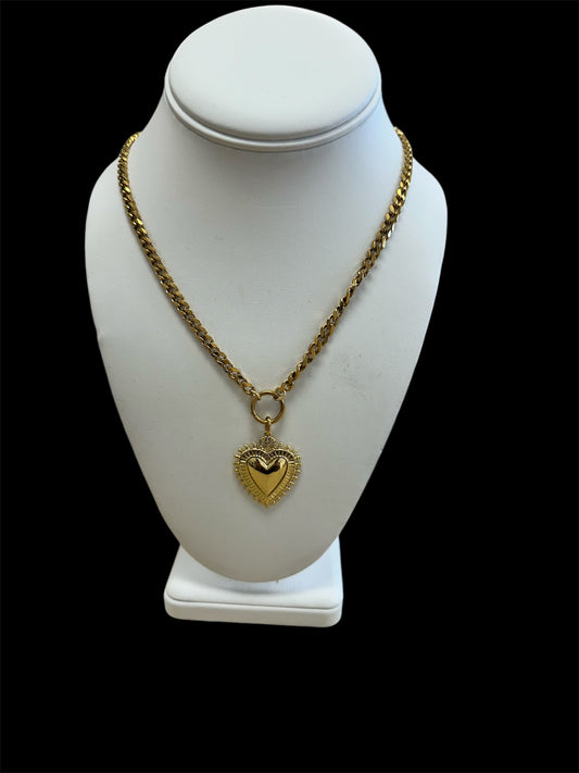 Angala Drop Heart Necklace