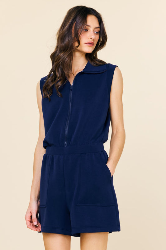 Austyn Navy Romper