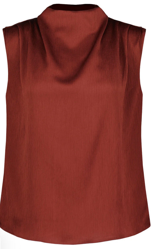 Beckette Micro Plisse Top Sienna