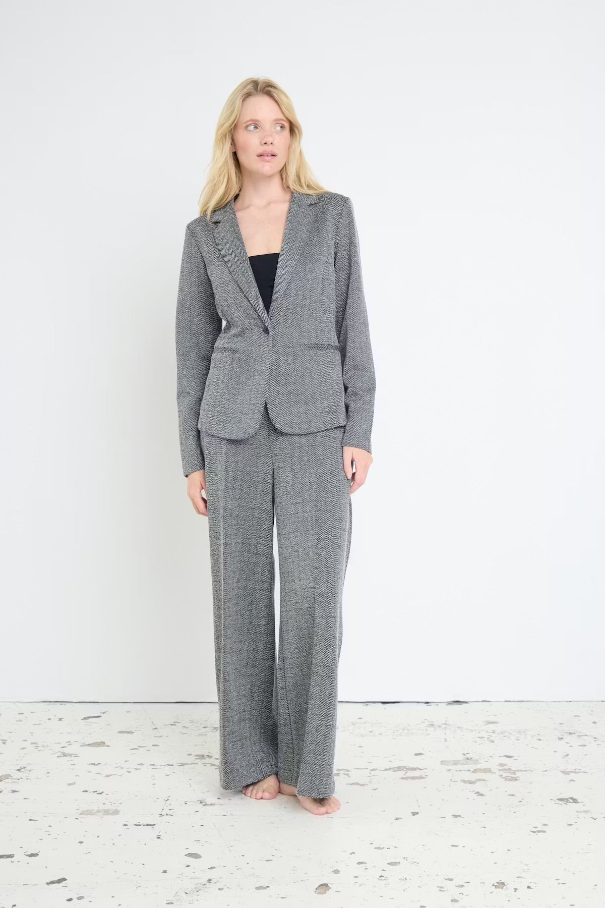 Kate Trouser- Black Herringbone