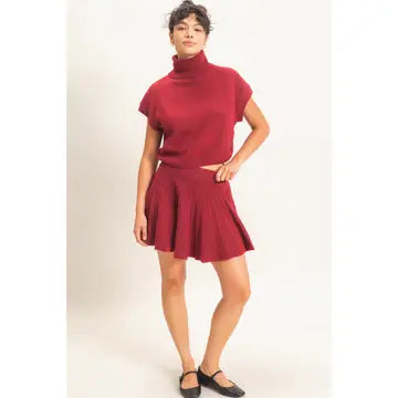 Harlyn Knit Set- Dark Red
