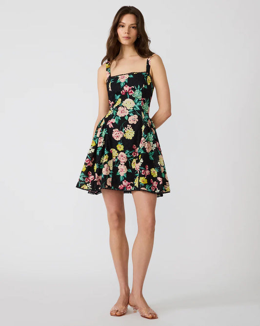 Olympia Dress Black Ditsy