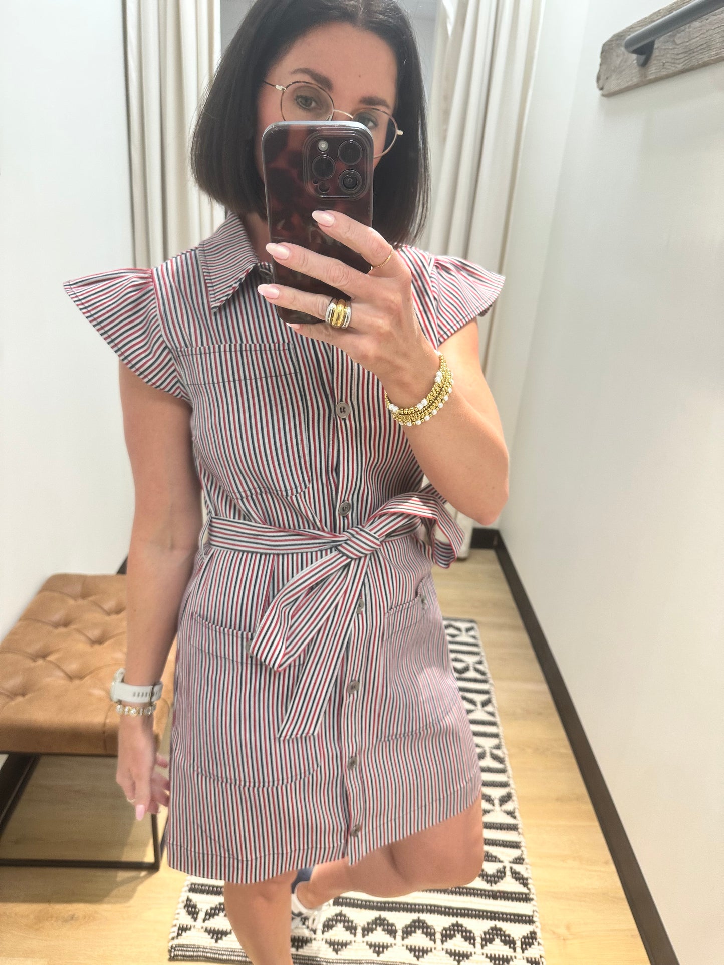 Mallory Stripe Button Down Dress