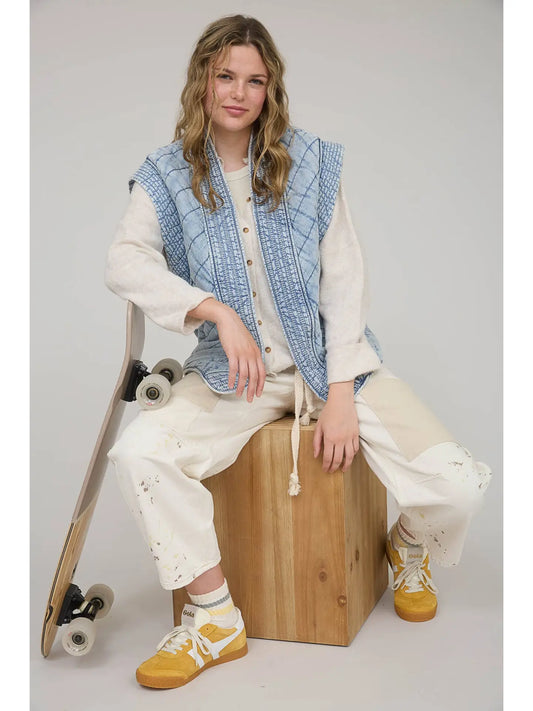 Cecelia Denim Quilted Vest