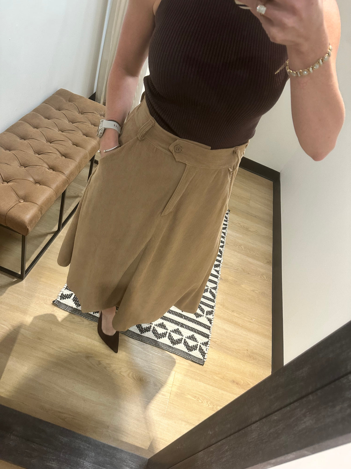 Emerson Corduroy Skirt Camel