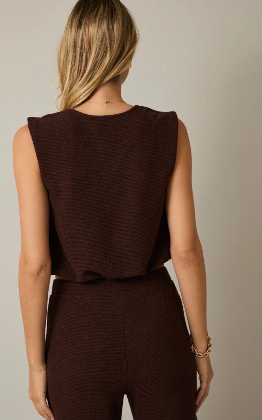 Raylee Sleeveless Bubble Hem Top