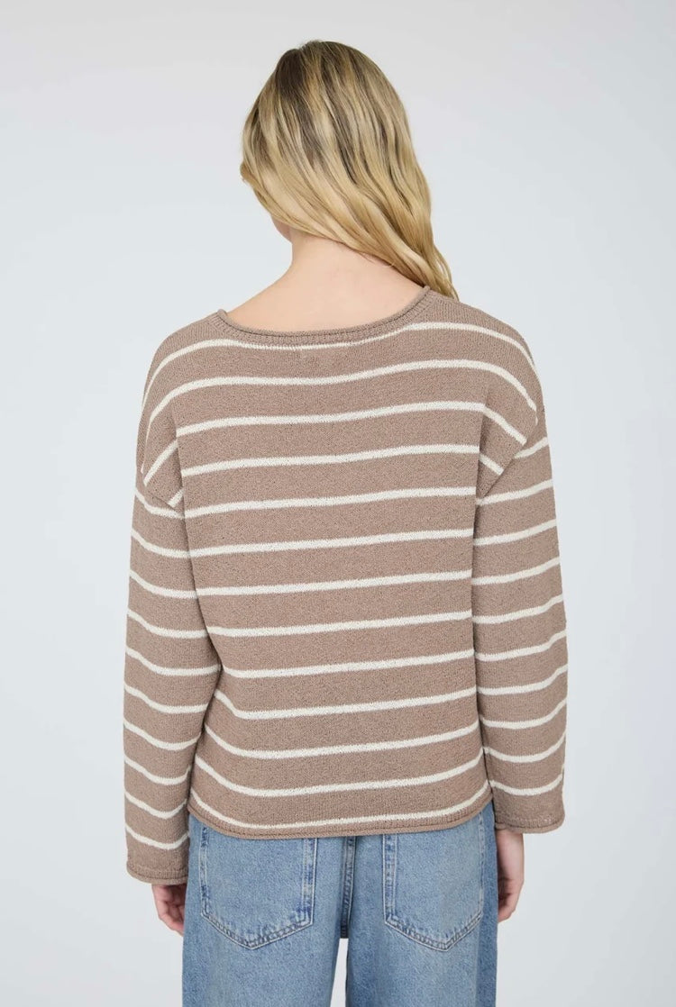 Ava Stripe Sweater- Chocolate Mocha