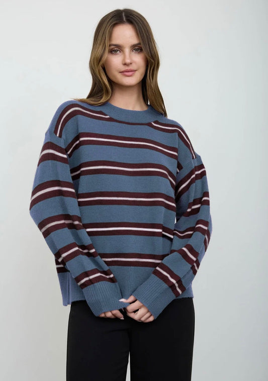 Kyla Crew Neck Sweater- Blue
