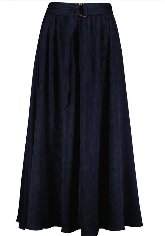 Micro Plisse Skirt- Navy