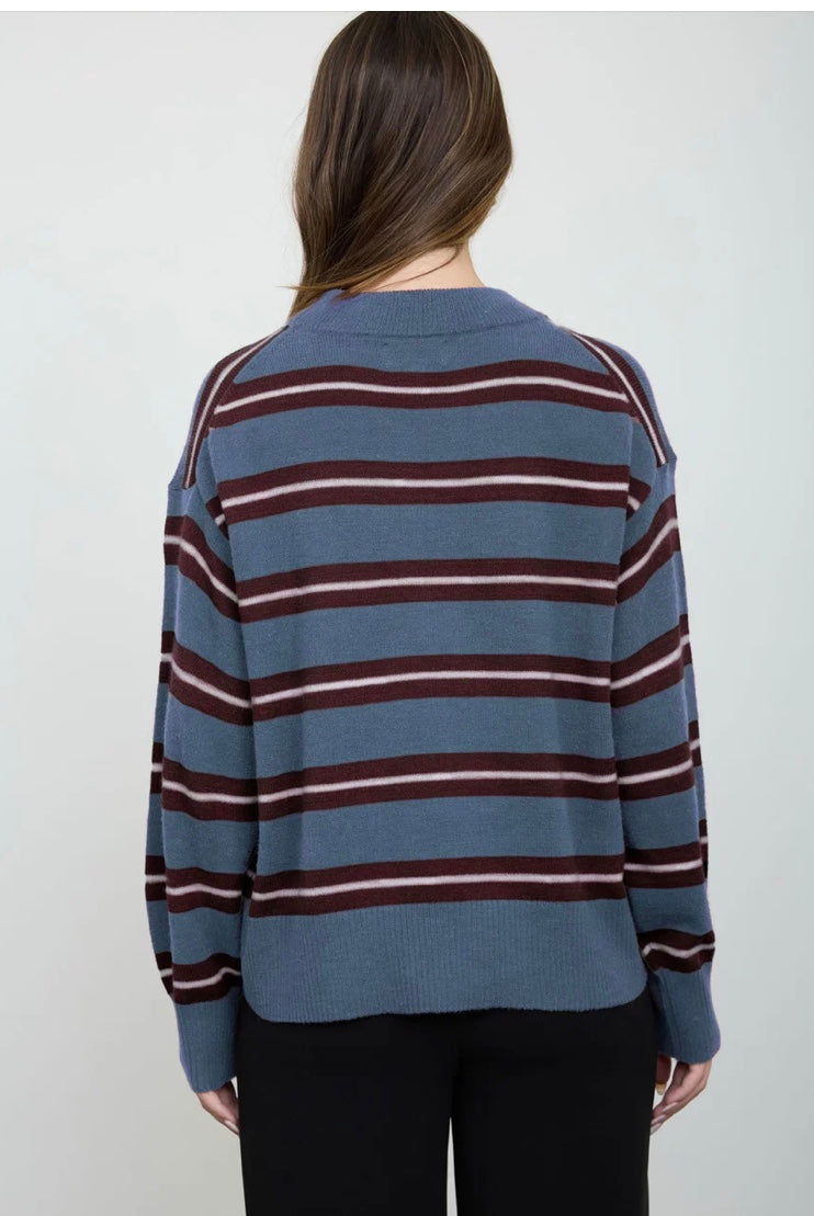 Kyla Crew Neck Sweater- Blue