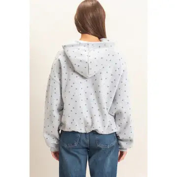 Star Print Bubble Hoodie