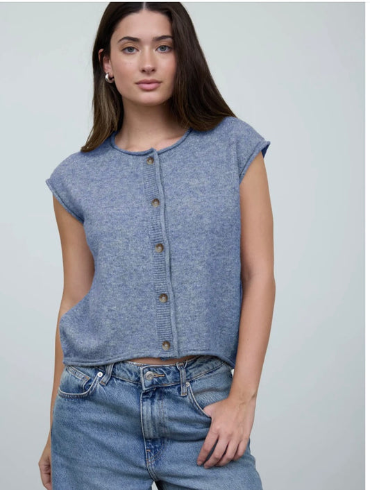 Blair Knit Vest- Dusty Blue