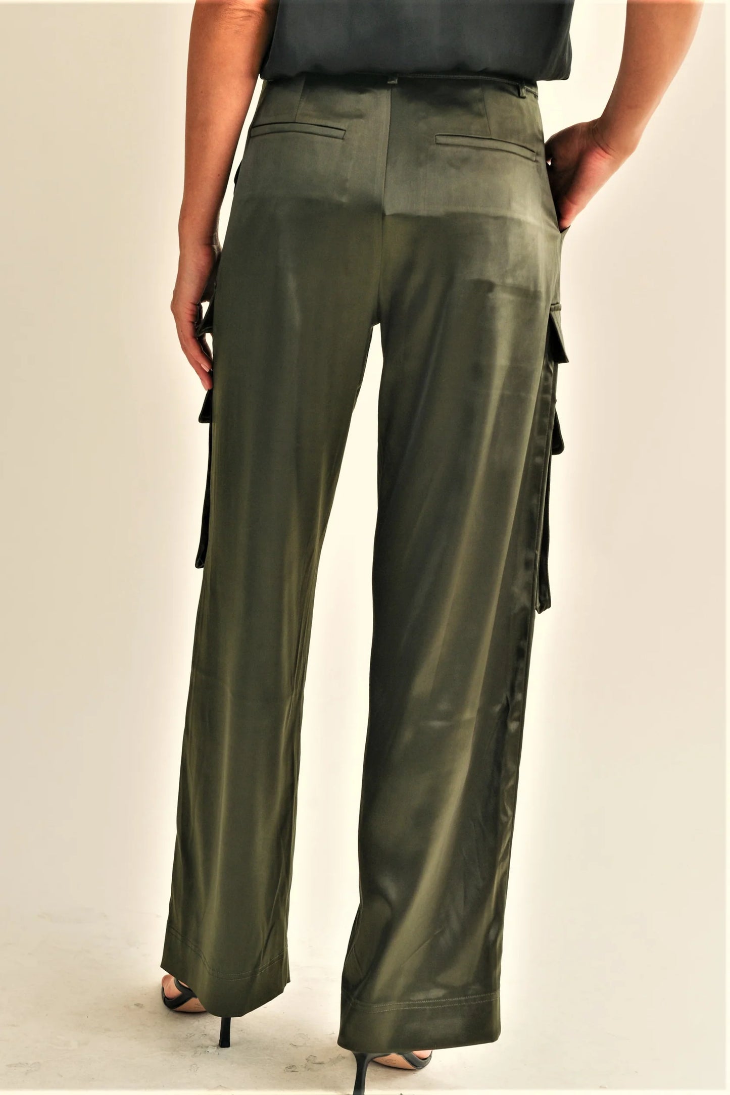 Cassie Satin Cargo Pants