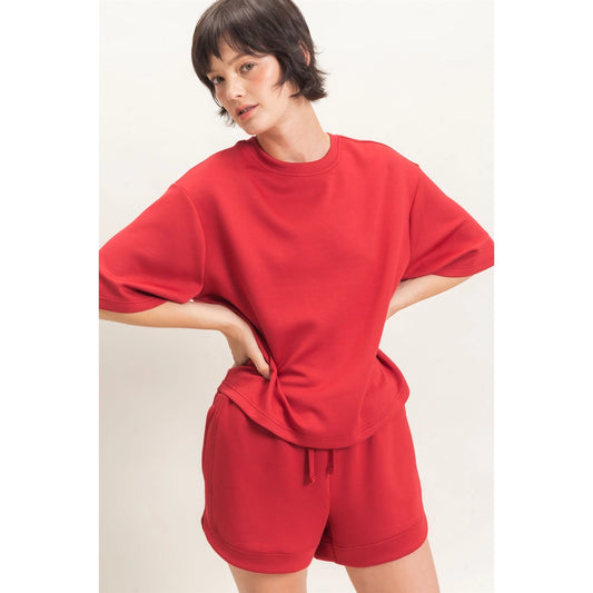 Tinley Loose Fit Top-Red