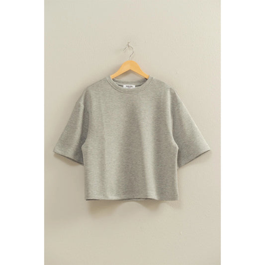 Jada Scuba Drop Shoulder- Heather Gray
