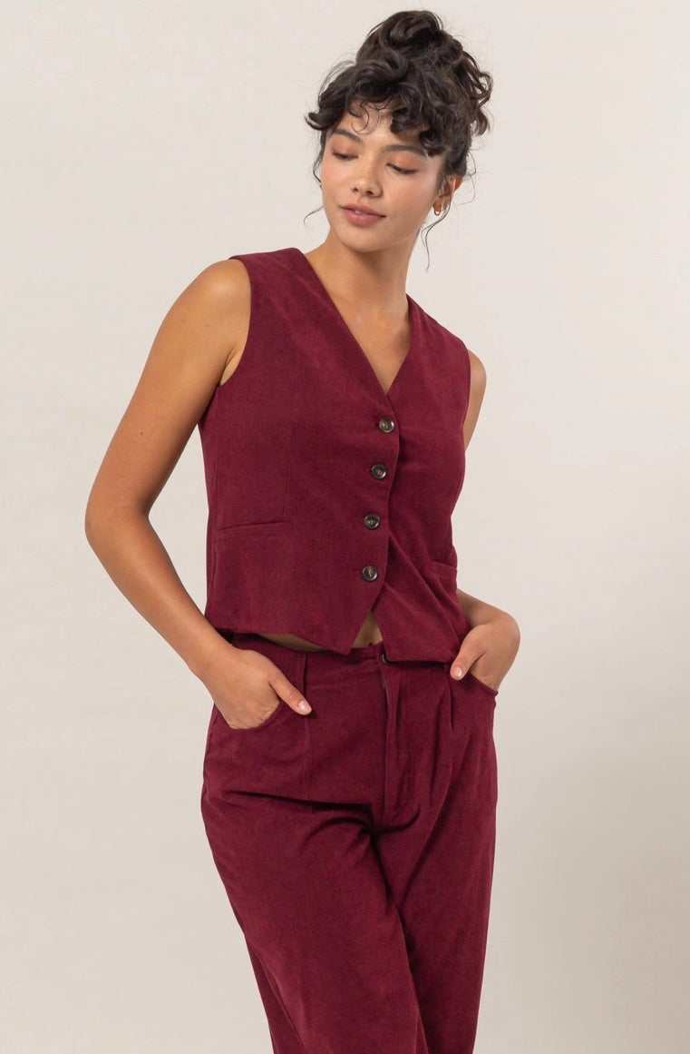 Isla Corduroy Vest & Pant Set