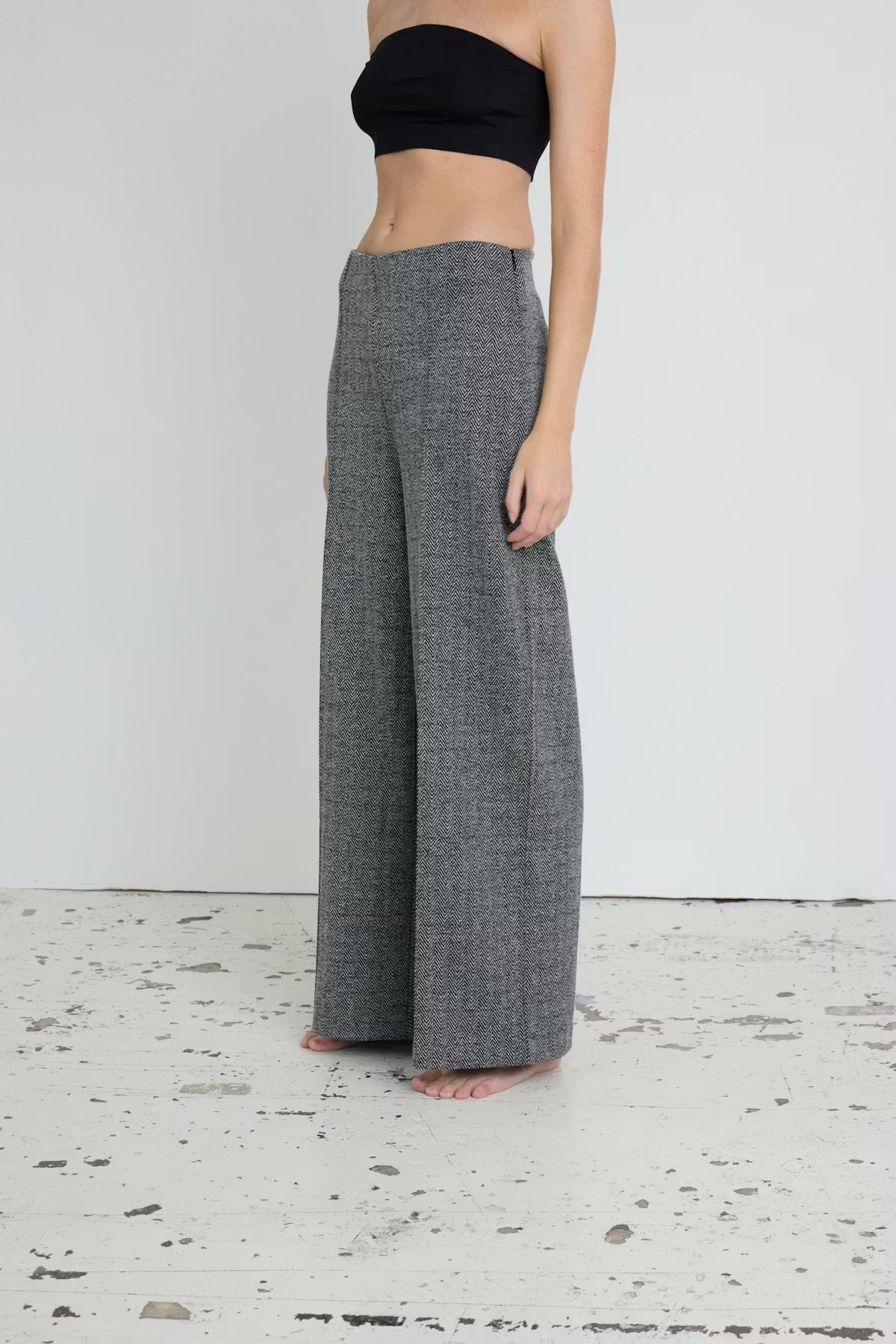 Kate Trouser- Black Herringbone