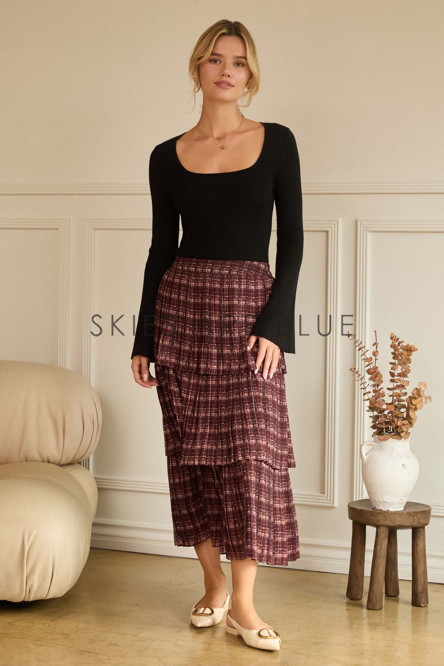 Juliette Tiered Plaid Skirt