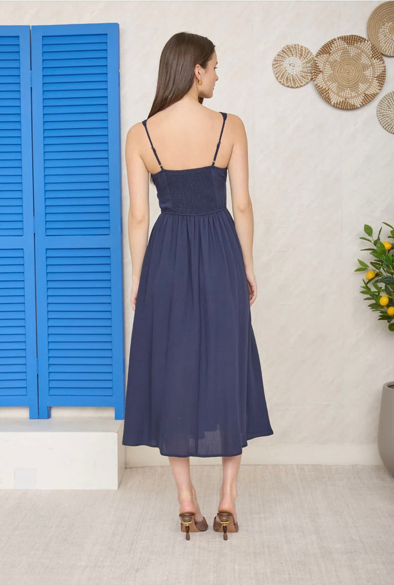 Maria Corset Dress- Navy