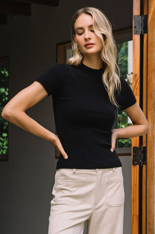 McKenna Short Sleeve Sweater Black