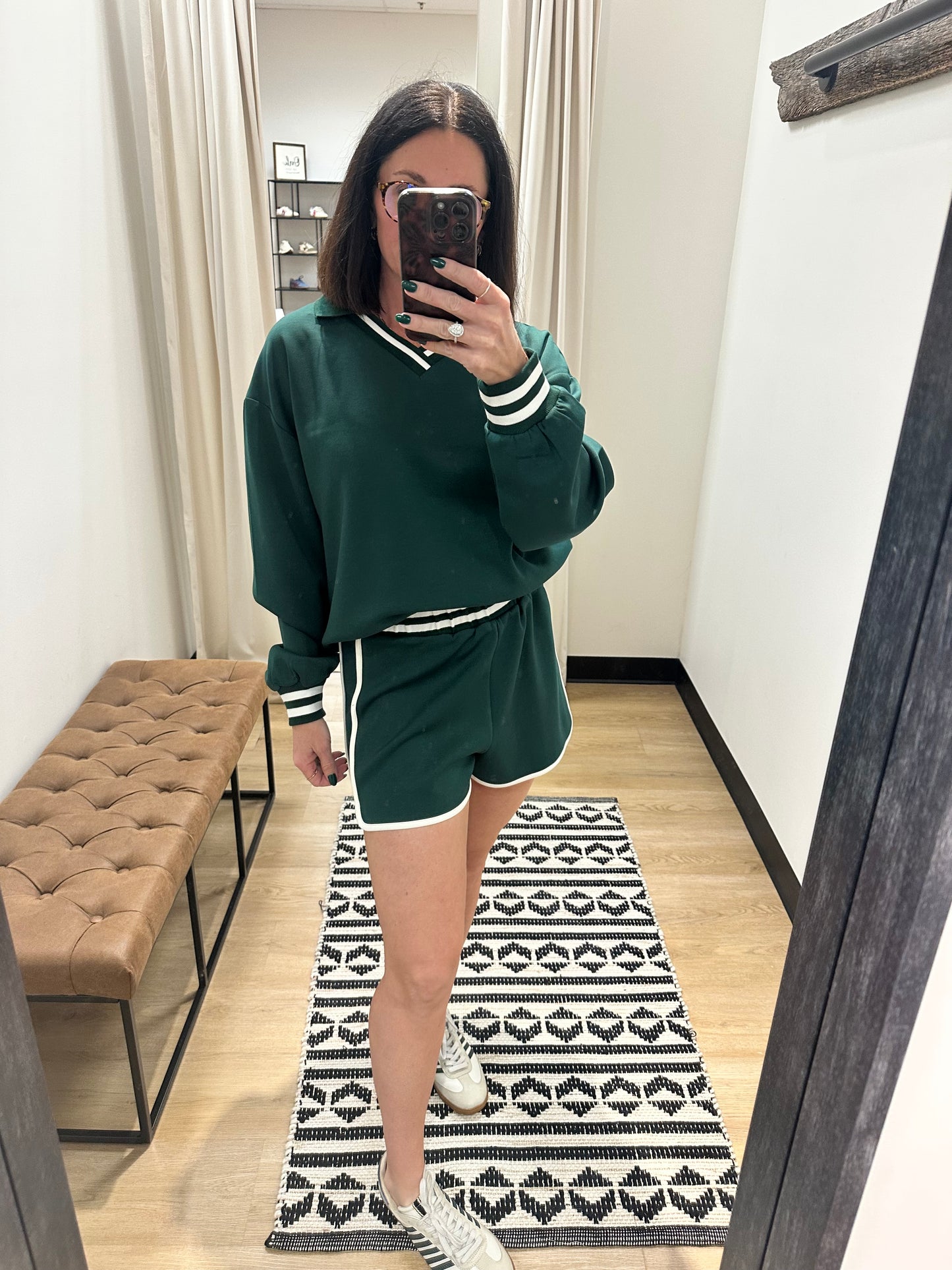 Lauren Pullover and Short Set- Green