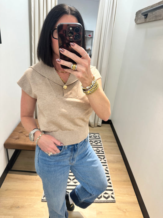 Evalyn Sleeveless Button Front Top